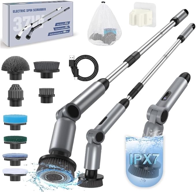 Electric Spin Scrubber, [IPX7 Waterproof ] [50KG